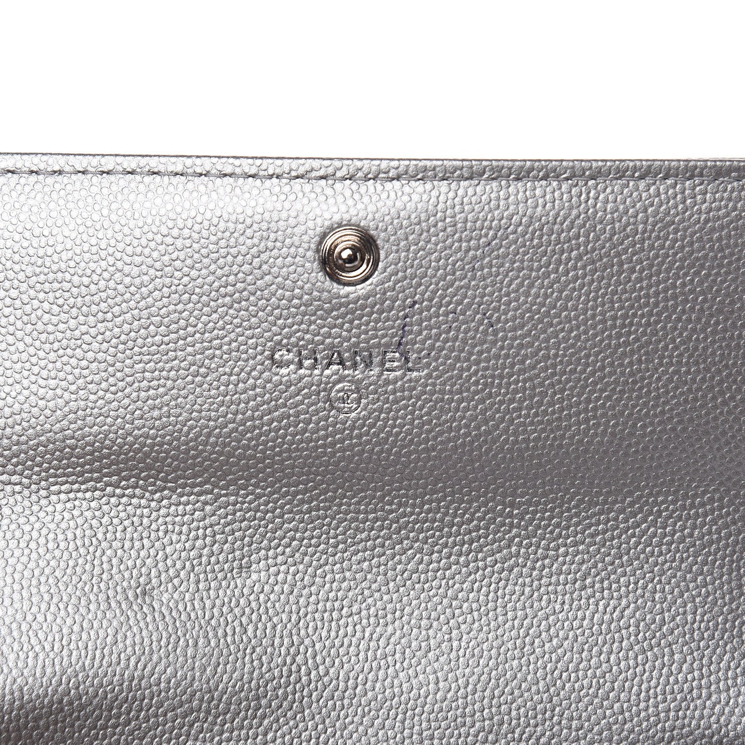 Chanel Metallic Caviar Quilted Medium Boy Flap Wallet Silver 6 of 10
