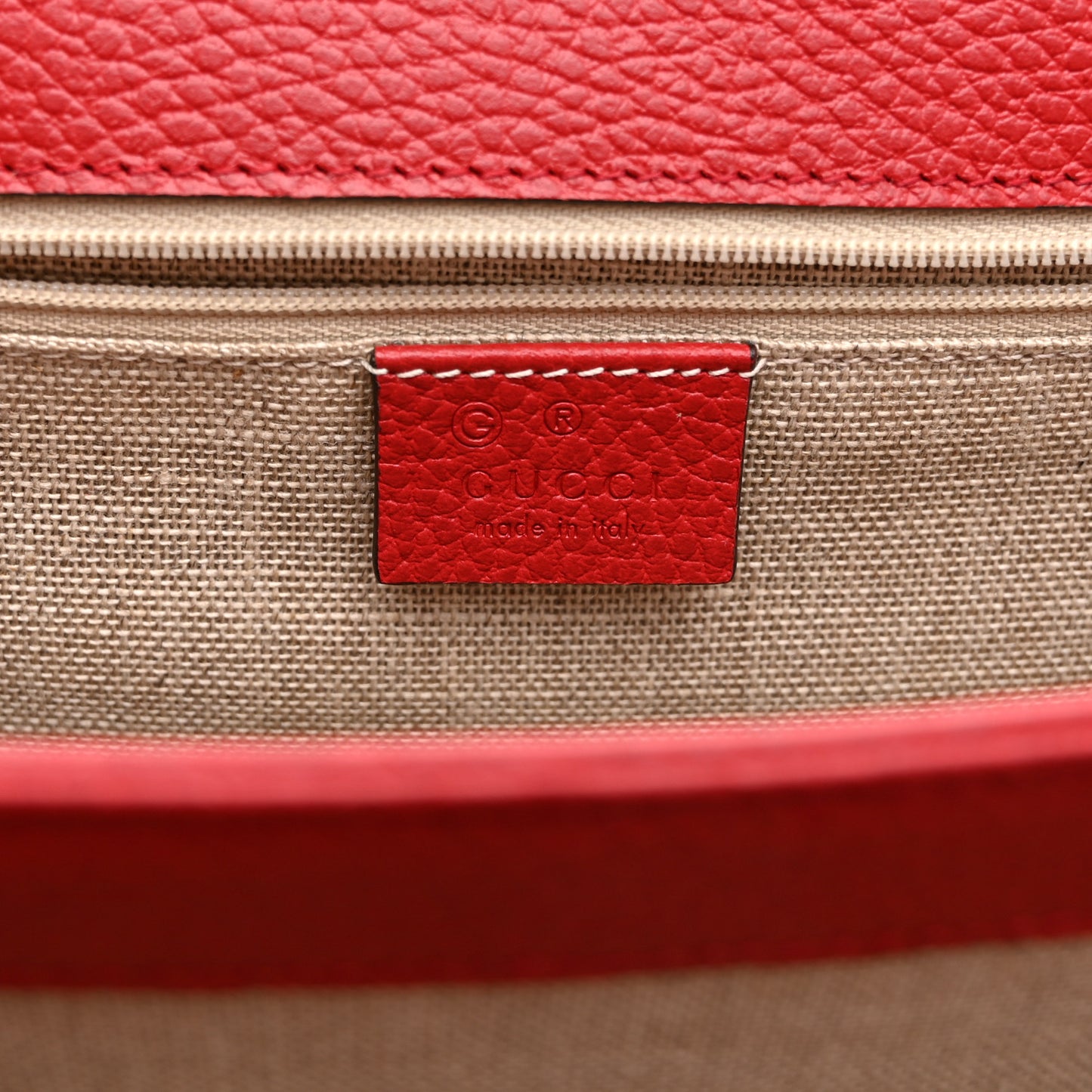 Dollar Calfskin Interlocking G Shoulder Bag Red