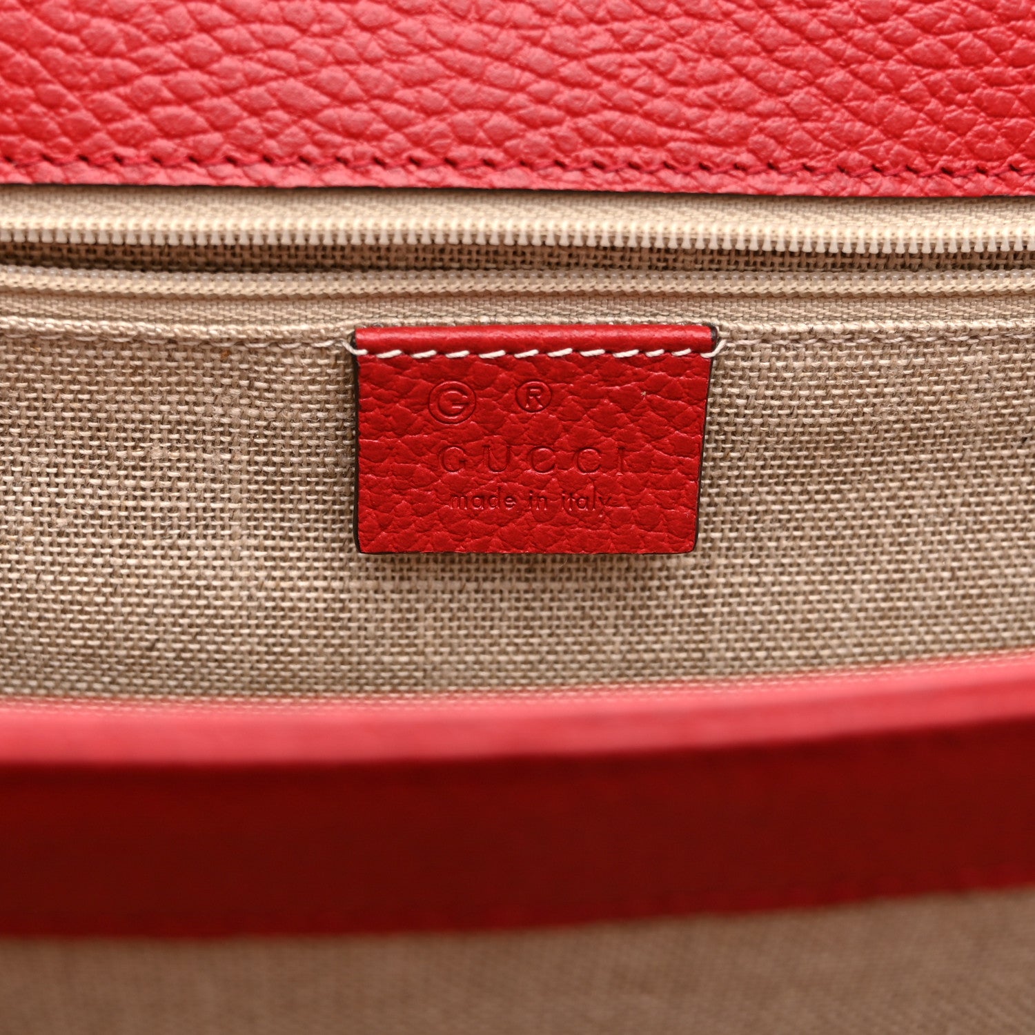 Gucci Dollar Calfskin Interlocking G Shoulder Bag Red 6 of 11
