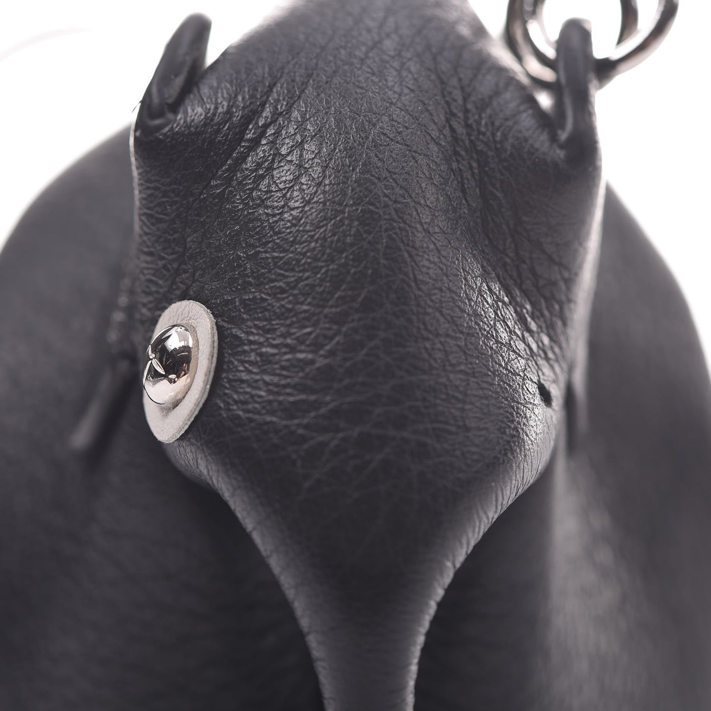 Calfskin Mini Punk Elephant Coin Purse Bag Charm Black