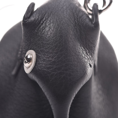 Loewe Calfskin Mini Punk Elephant Coin Purse Bag Charm Black 8 of 9