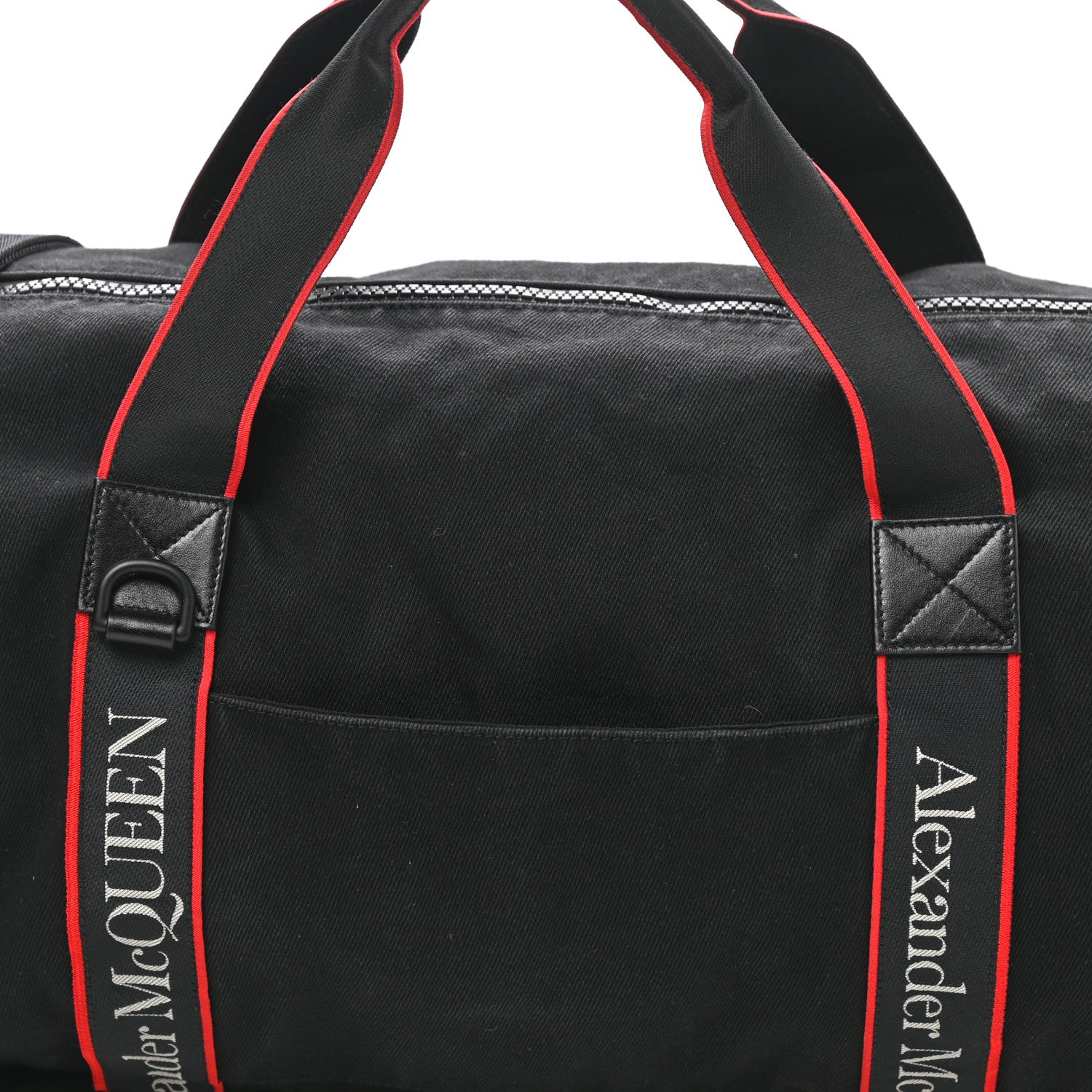 Alexander McQueen Canvas Selvedge Duffle Black Red 6 of 8