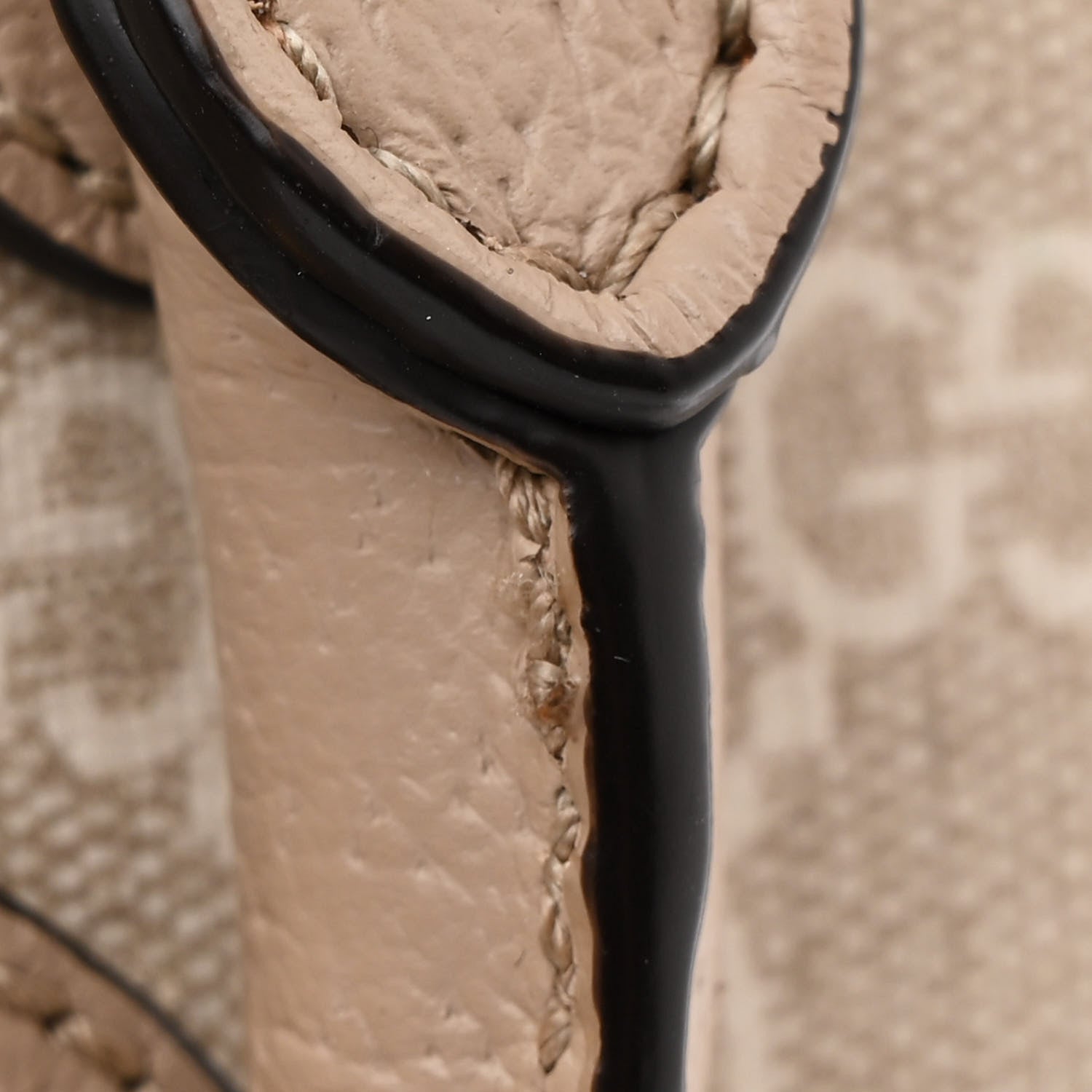Gucci GG Supreme Monogram Textured Dollar Calfskin Mini Horsebit 1955 Top Handle Bag Beige Mystic White Oatmeal 12 of 14