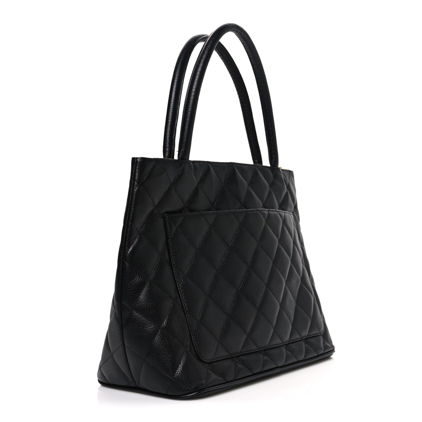 Caviar Quilted Medallion Tote Black