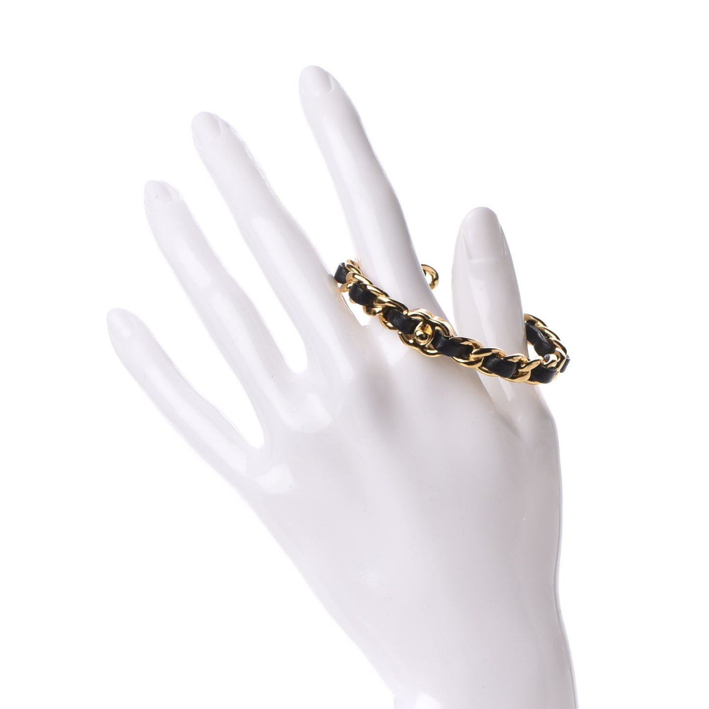 Lambskin More Is More Cuff Bracelet Black Gold