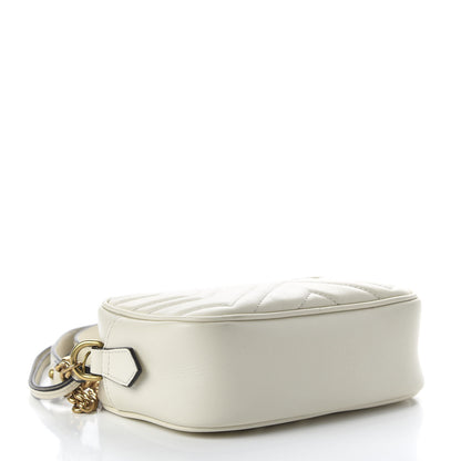 Gucci Calfskin Matelasse Mini GG Marmont Chain Shoulder Bag White 4 of 11
