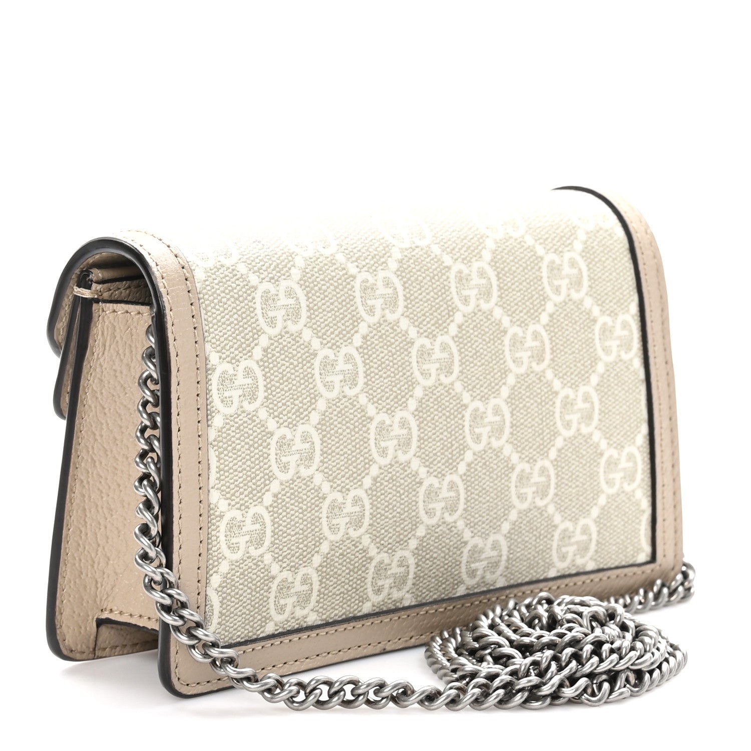 Gucci GG Supreme Monogram Textured Dollar Calfskin Super Mini Dionysus Shoulder Bag Beige Mystic White Oatmeal 3 of 10