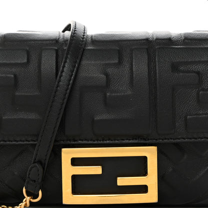 Fendi Nappa FF 1974 Embossed Mini Baguette Black 8 of 10