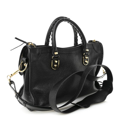 Balenciaga Chevre Gold Metallic Edge Hardware S City Black 3 of 10