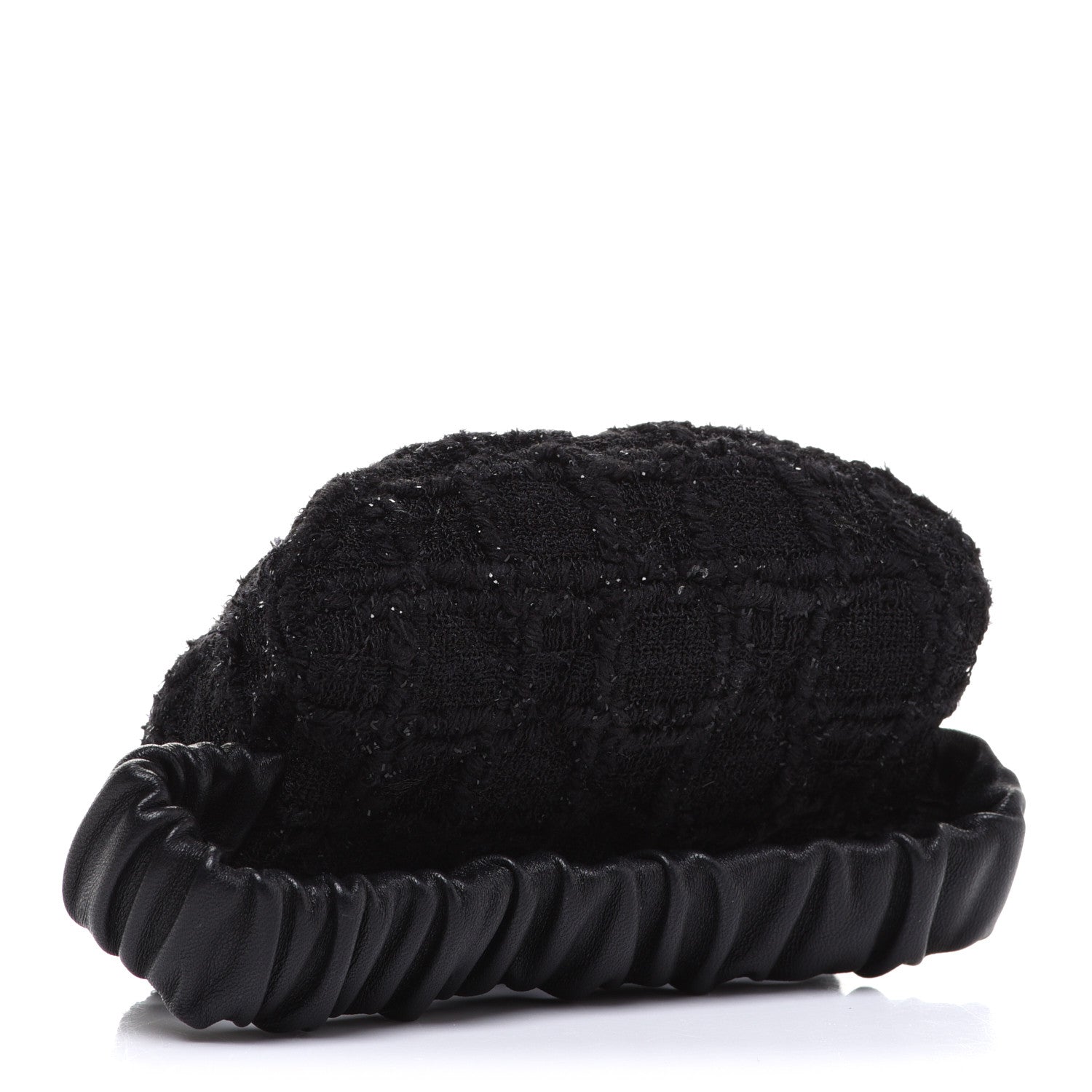 Chanel Tweed Lambskin Quilted Arm Coin Purse Black 4 of 8