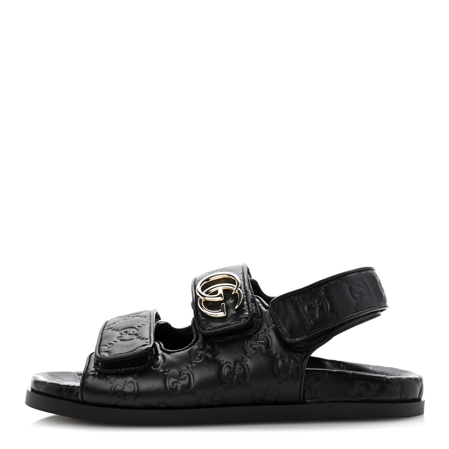 Gucci Guccissima GG Embossed Womens Sandals 36 Black 1 of 10