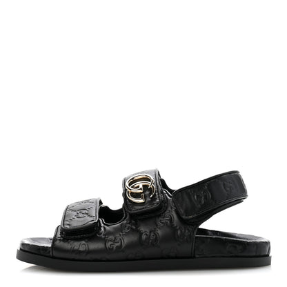 Gucci Guccissima GG Embossed Womens Sandals 36 Black 1 of 10