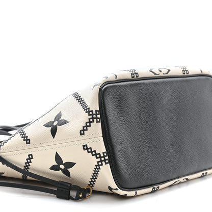 Louis Vuitton Empreinte Monogram Giant Broderies Neverfull MM Cream Black 9 of 10
