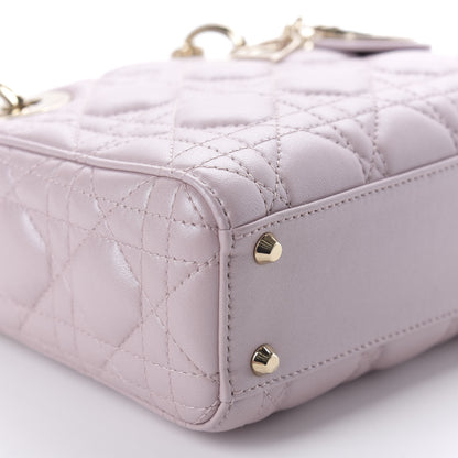 Christian Dior Metallic Lambskin Cannage Mini Lady Dior Lotus 8 of 11