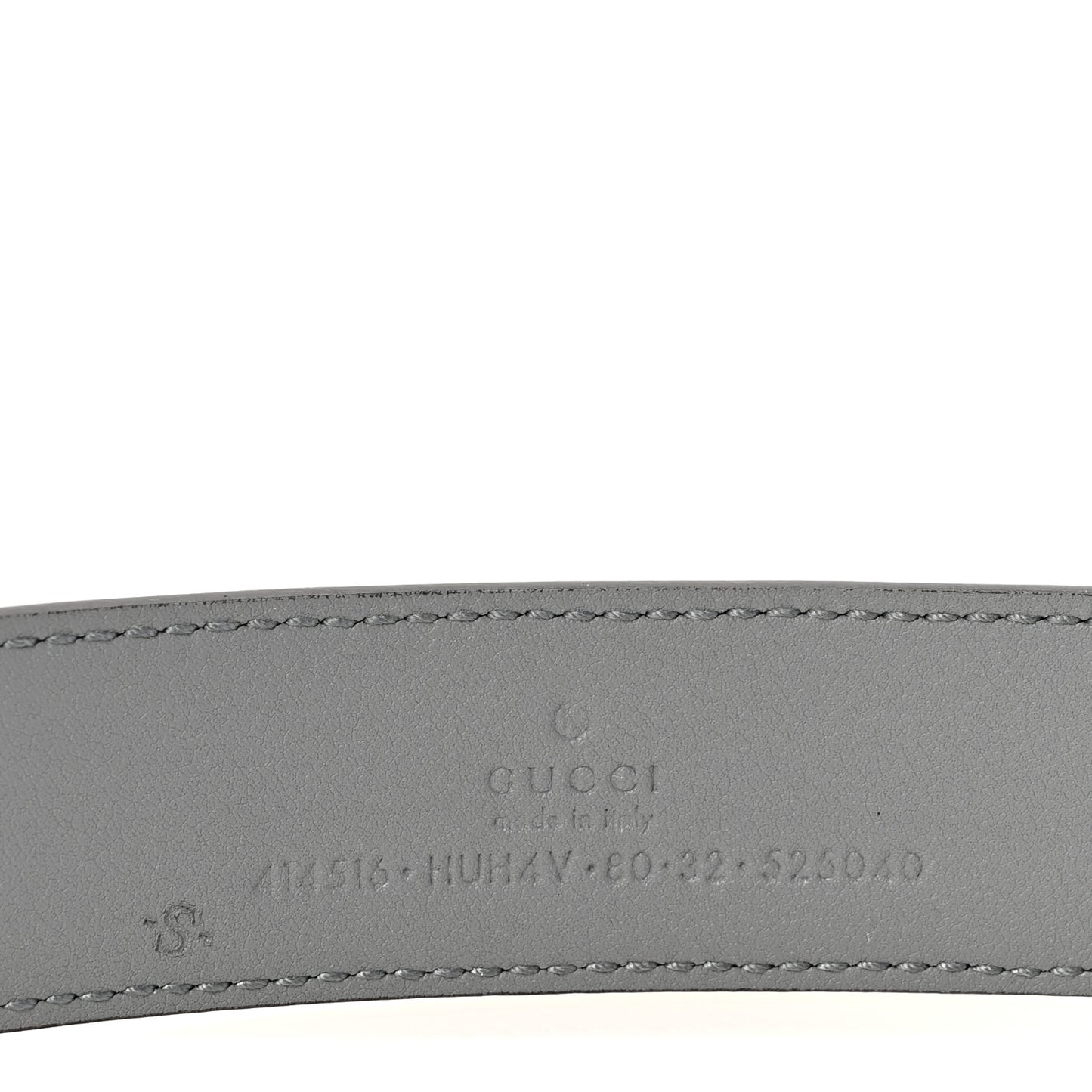 GG Supreme Monogram Plutone Calfskin Enamel Monochrome Double G 30mm Belt 80 32 Deep Grey