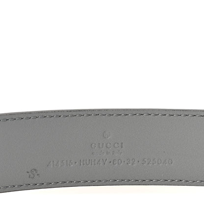 Gucci GG Supreme Monogram Plutone Calfskin Enamel Monochrome Double G 30mm Belt 80 32 Deep Grey 5 of 5