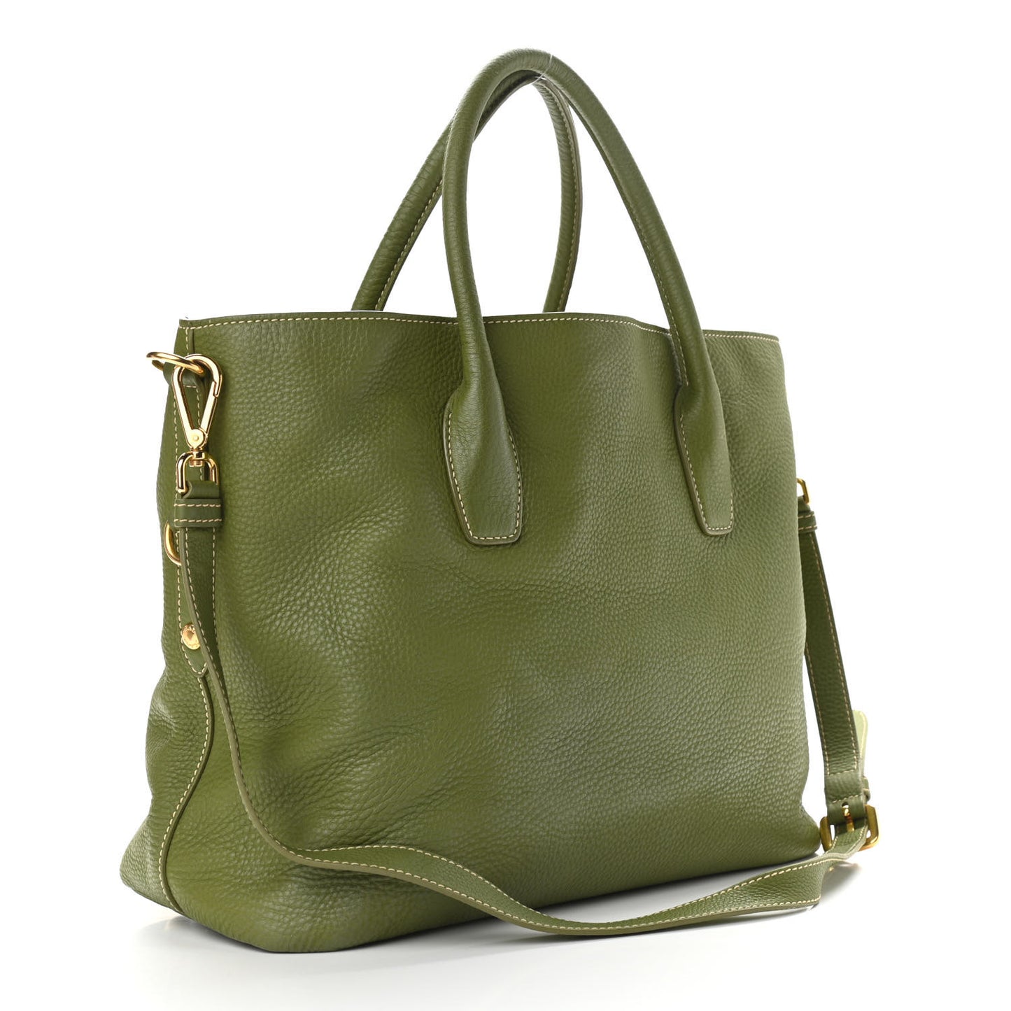 Vitello Daino Shopping Tote Green