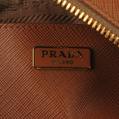 Prada Saffiano Lux Large Zip Crossbody Bag Caramel 6 of 10