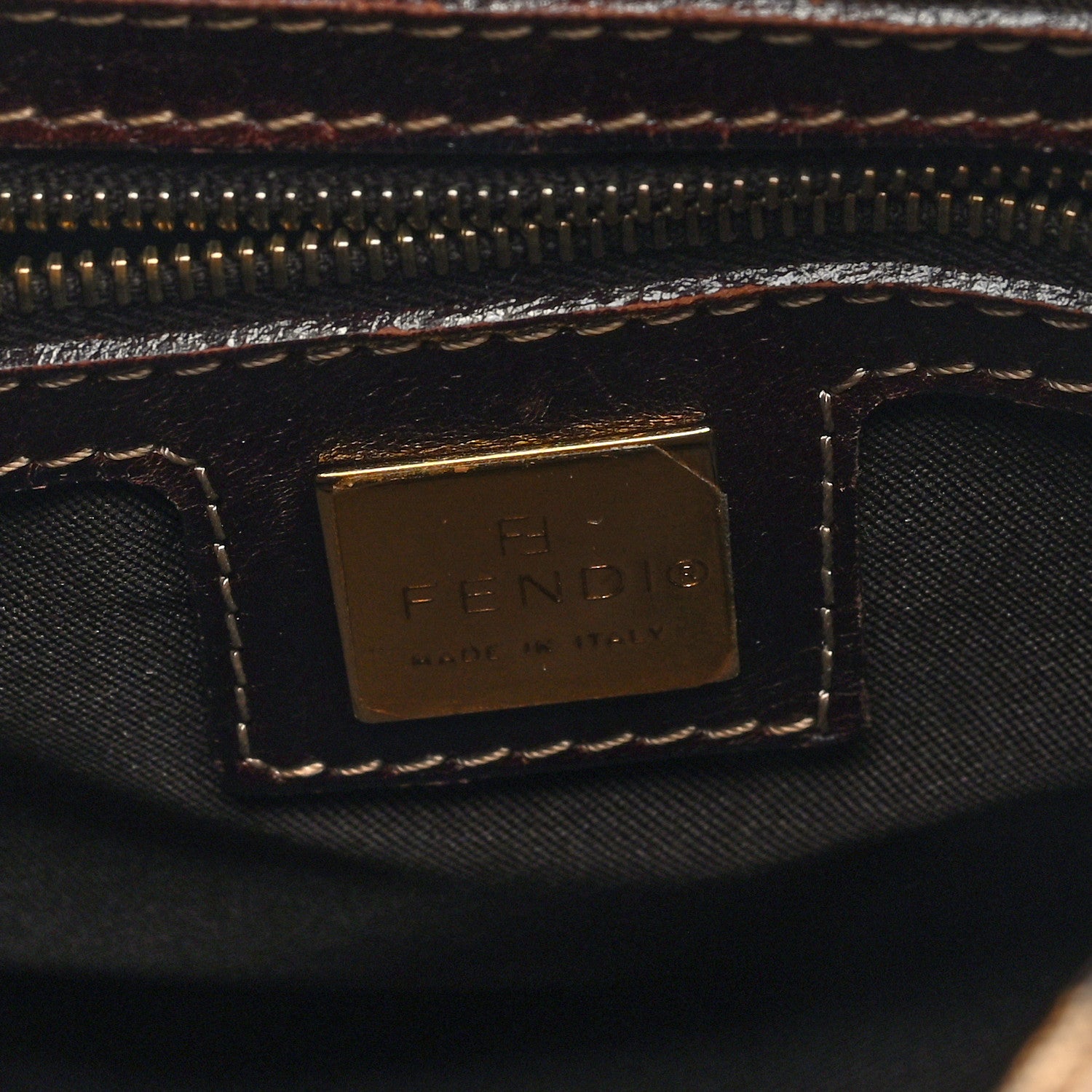 Fendi Vinyl Zucchino Hobo Tobacco 6 of 10