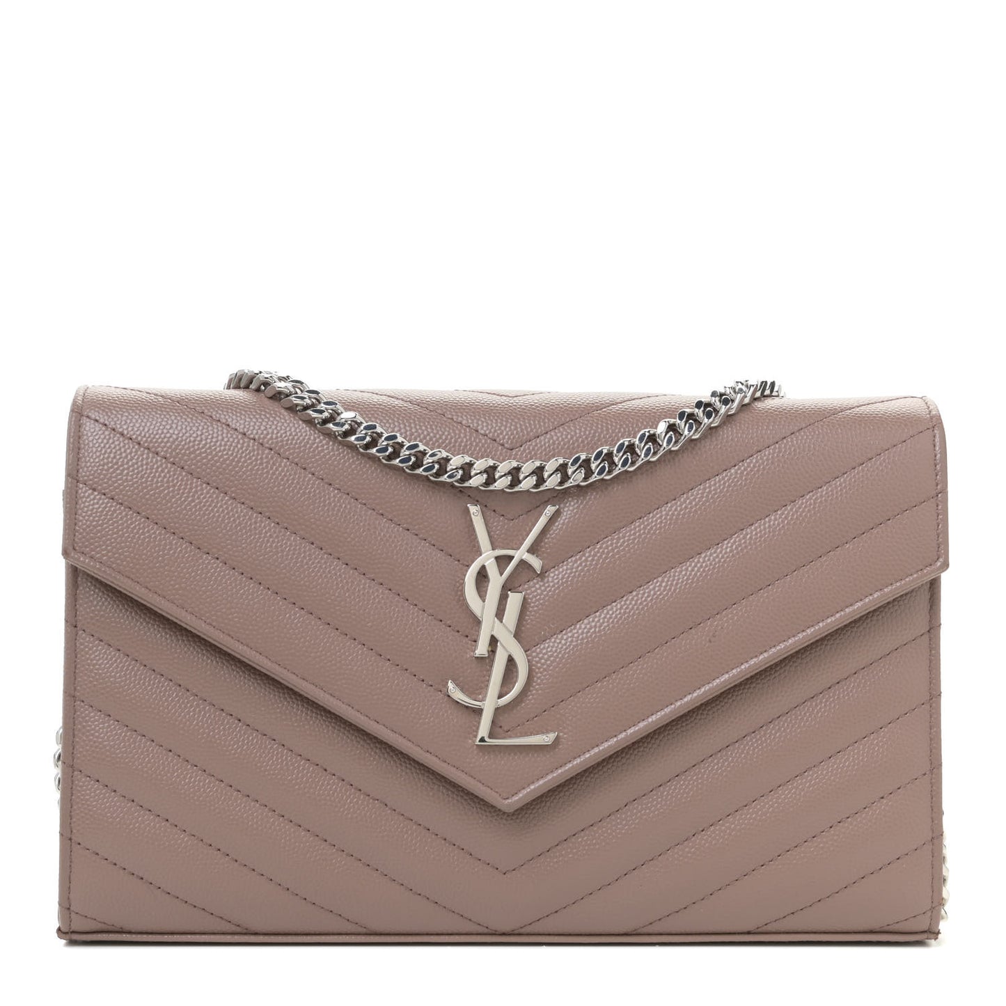 Grain De Poudre Matelasse Chevron Monogram Chain Wallet Fard