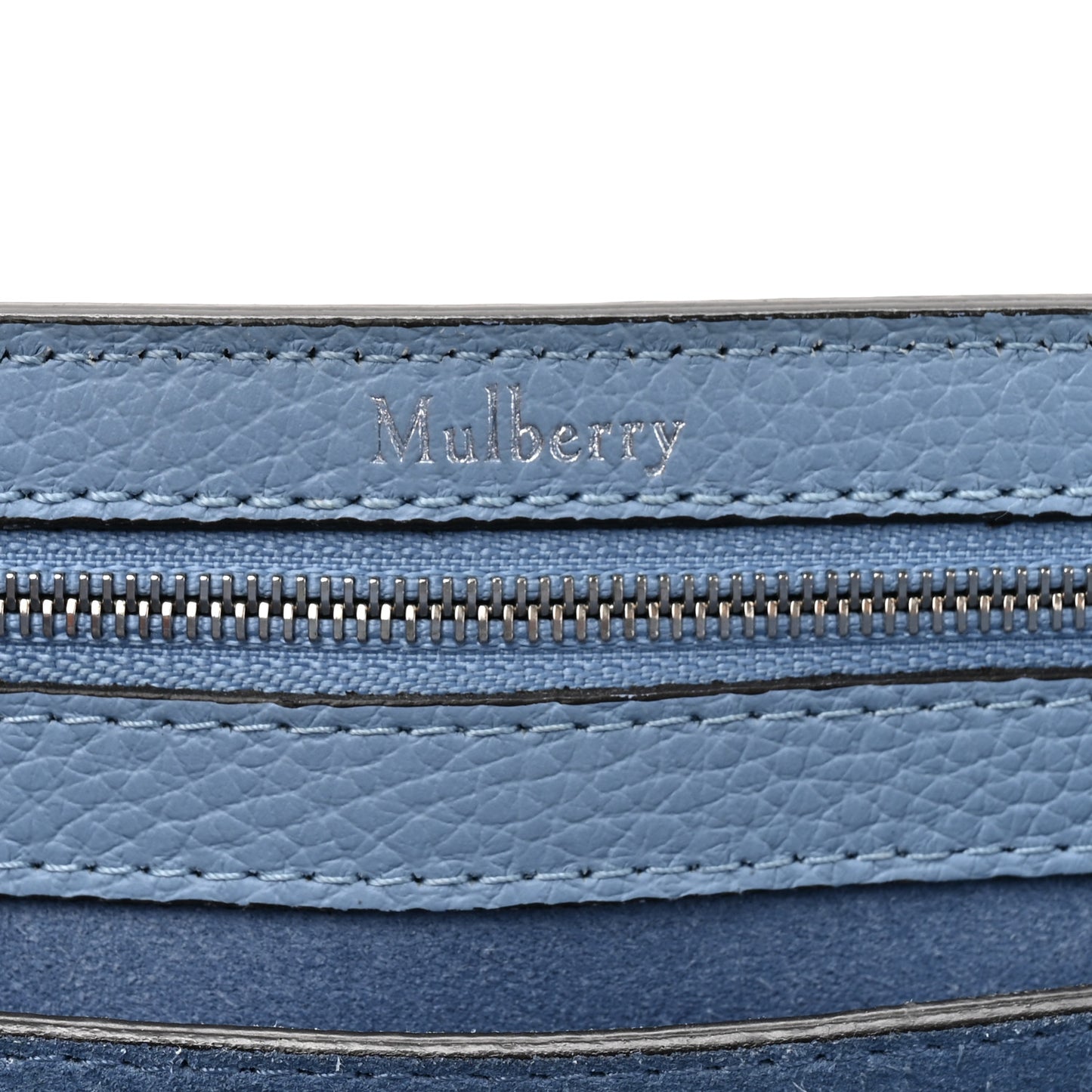 Classic Grain Calfskin Small Bayswater Porcelain Blue
