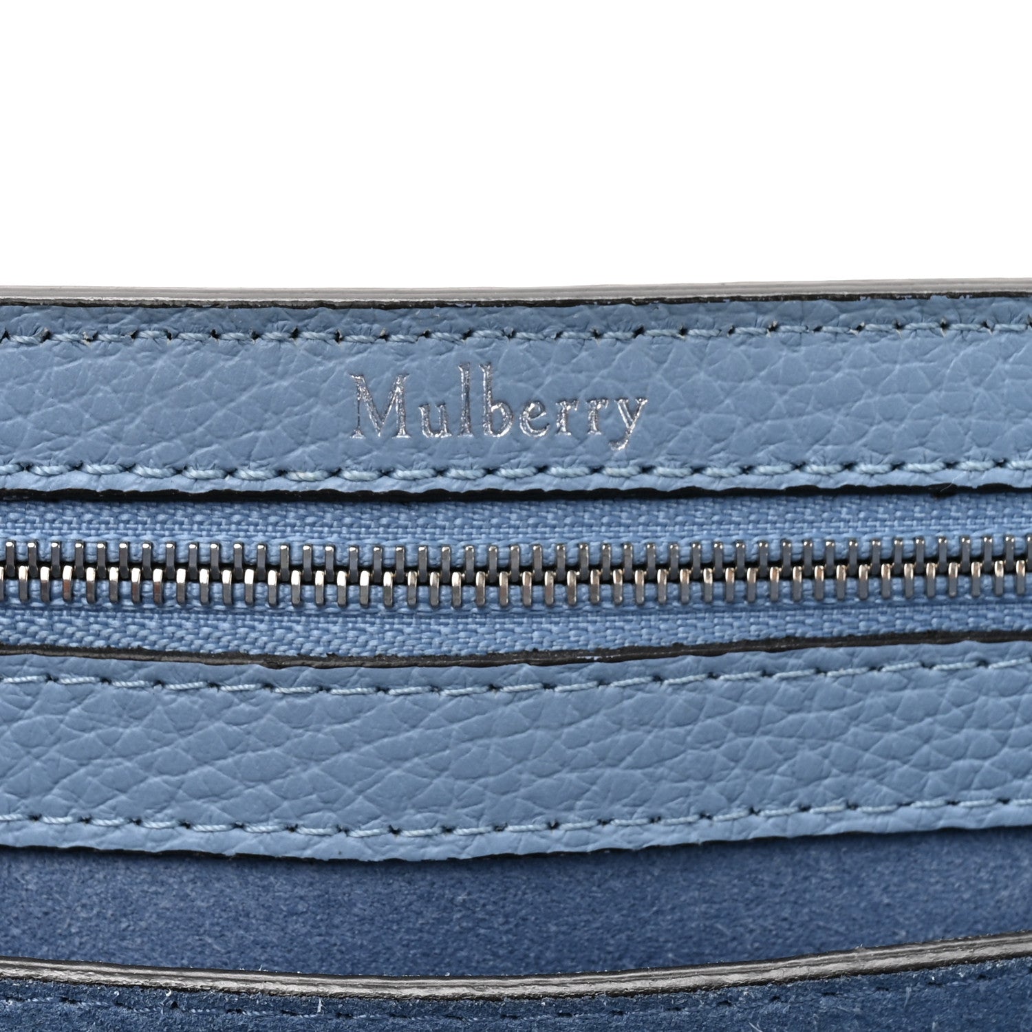 Mulberry Classic Grain Calfskin Small Bayswater Porcelain Blue 6 of 15