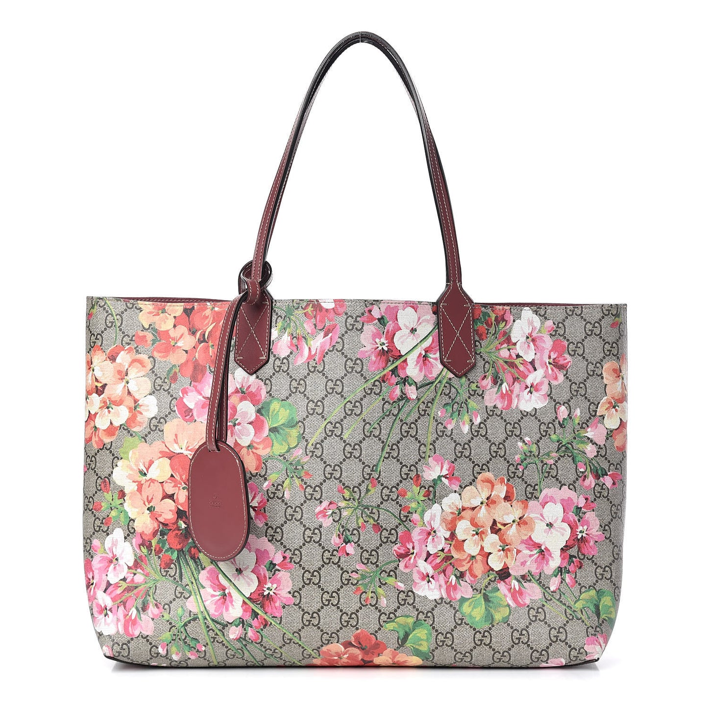 GG Supreme Monogram Blooms Medium Reversible Tote Beige Multicolor Dry Rose