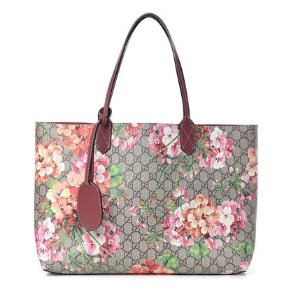 Gucci GG Supreme Monogram Blooms Medium Reversible Tote Beige Multicolor Dry Rose 1 of 22
