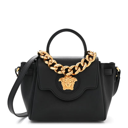 Versace Grained Calfskin Small La Medusa Top Handle Bag Black 1 of 11