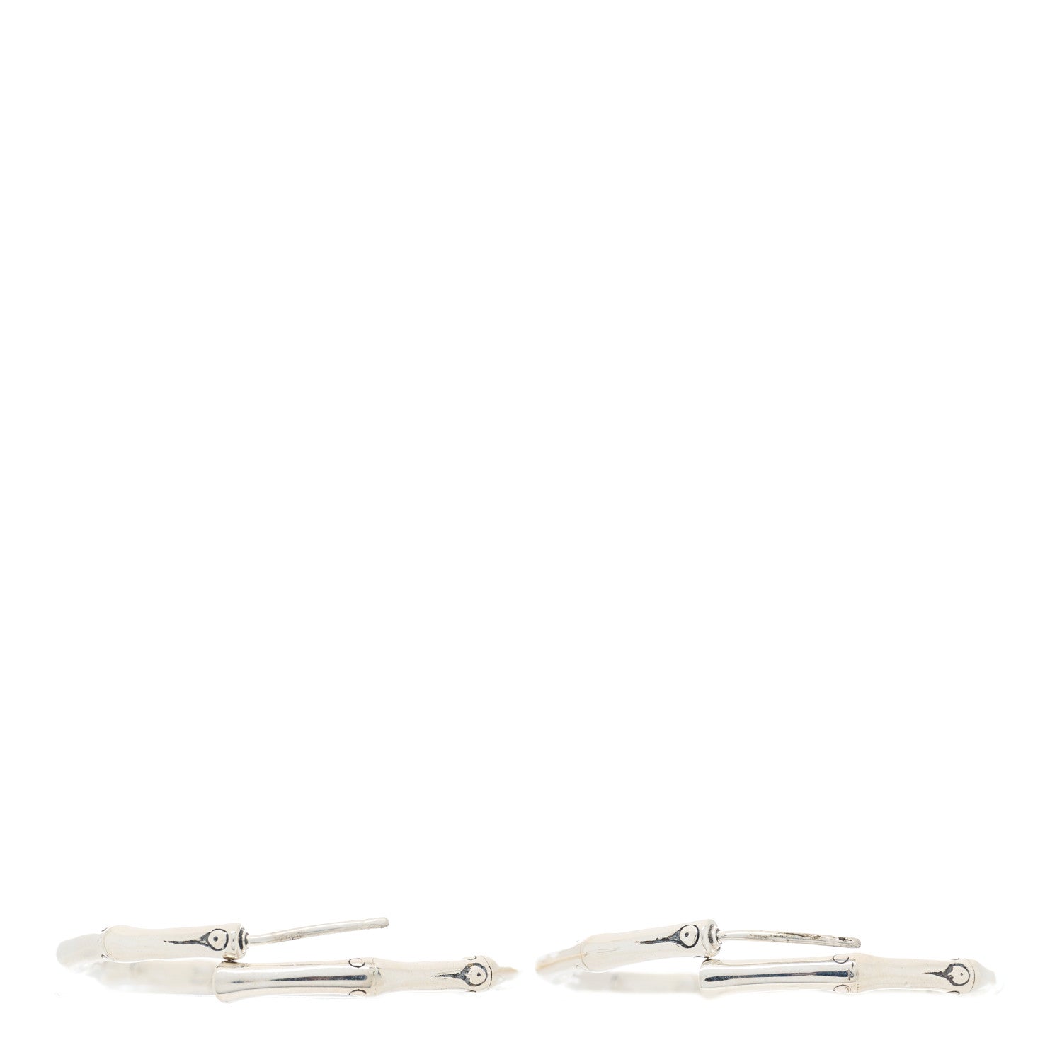 John Hardy Sterling Silver 35mm Bamboo Hoop Earrings 3 of 4