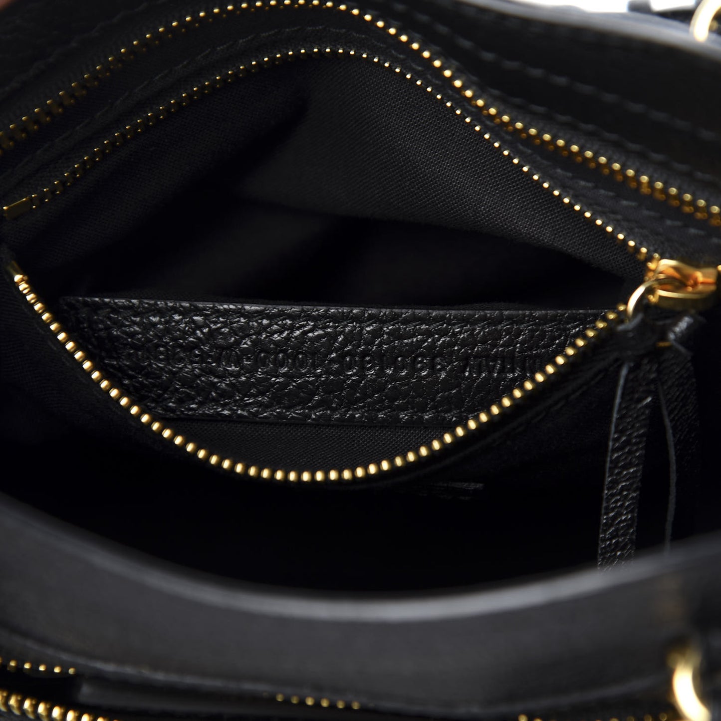 Chevre Gold Metallic Edge Hardware Mini City Black