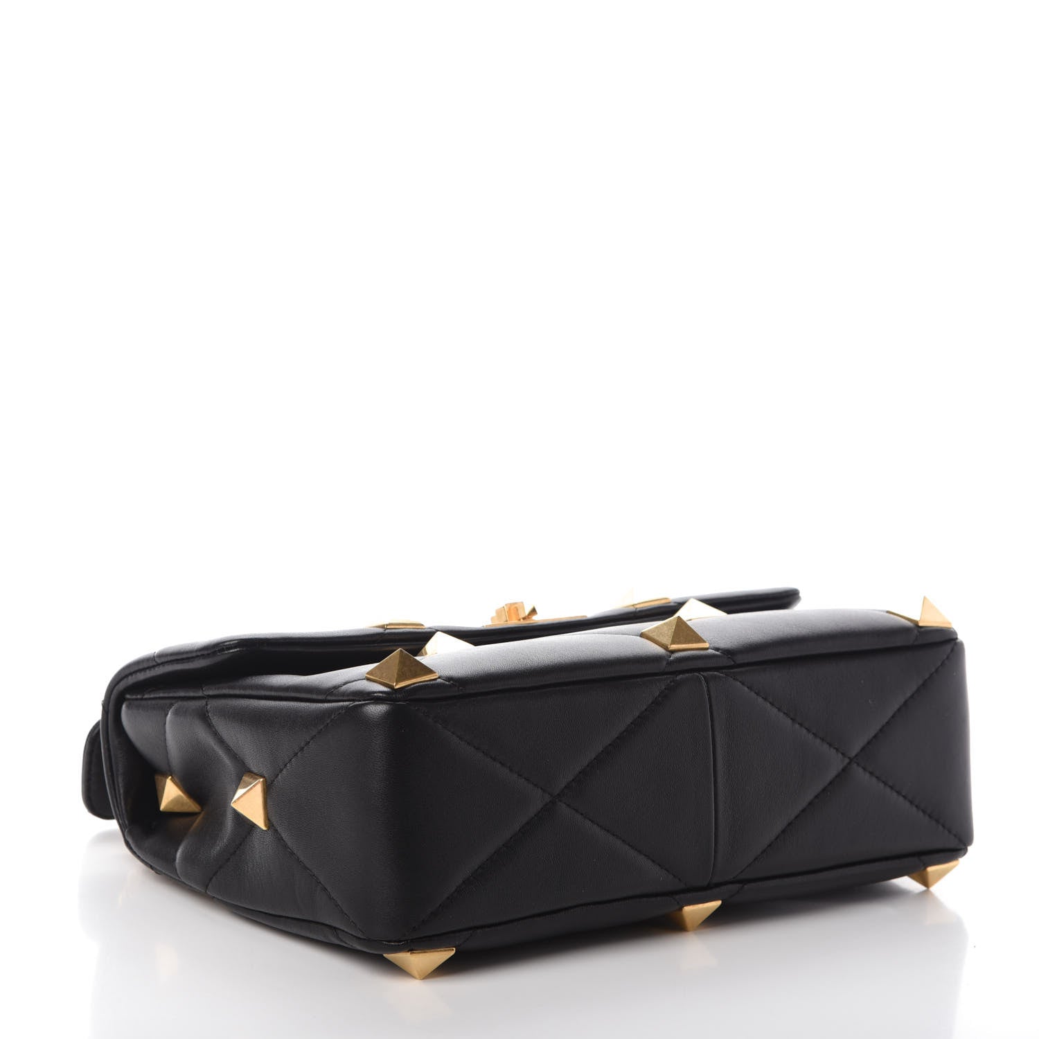 Valentino Garavani Nappa Large Roman Stud Shoulder Bag Black 4 of 9