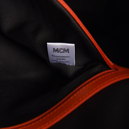 MCM Visetos Reflective Nylon Traveler Weekender Bag Black 8 of 11