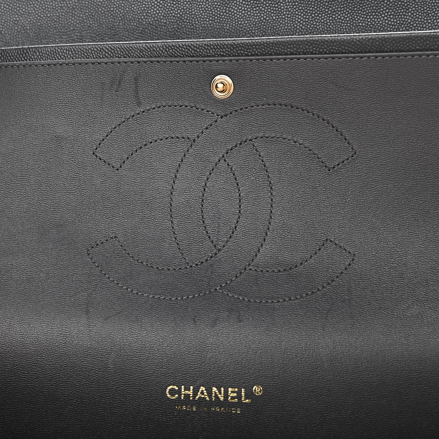 Chanel Caviar Quilted Maxi Double Flap Dark Grey 10 of 10