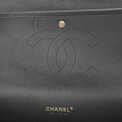 Chanel Caviar Quilted Maxi Double Flap Dark Grey 10 of 10