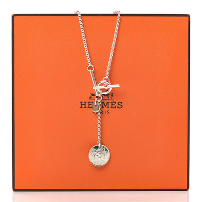 Hermes Sterling Silver 18K Rose Gold PM Ex-Libris Pendant Necklace 6 of 6