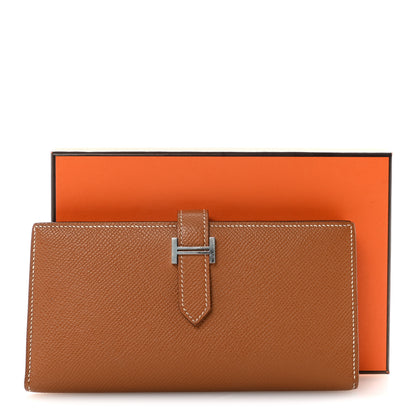 Hermes Epsom Bearn Gusset Wallet Gold 7 of 7
