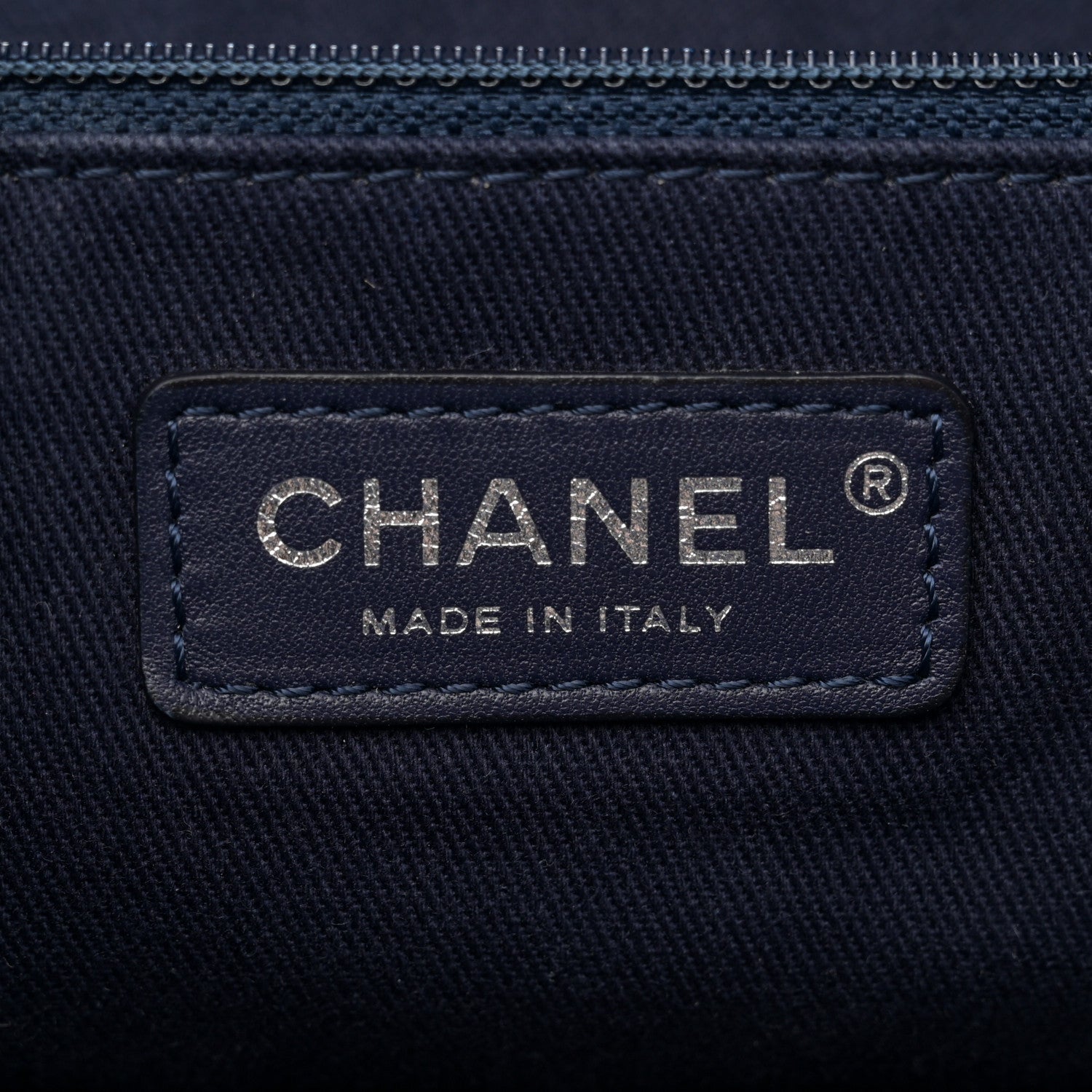 Chanel Canvas Large Shopping Tote Dark Blue 6 of 11