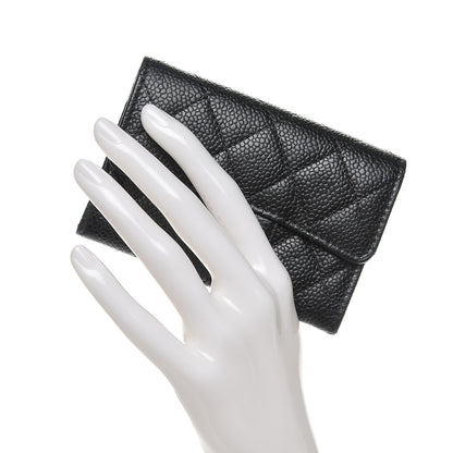 Chanel Caviar Quilted Flap Card Holder Black 2 of 8