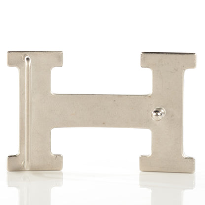 Hermes Palladium Guilloche 32mm H Belt Buckle Silver 3 of 4