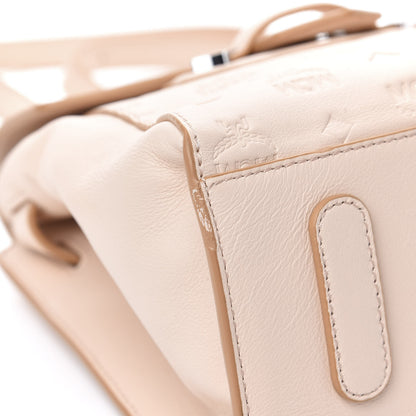 MCM Calfskin Essential Monogram Small Backpack Bisque 8 of 12