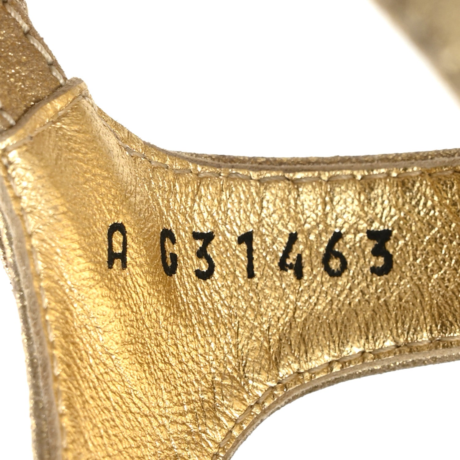 Chanel Metallic Lambskin Quilted Chain CC Thong Sandals 37.5 Gold 6 of 8