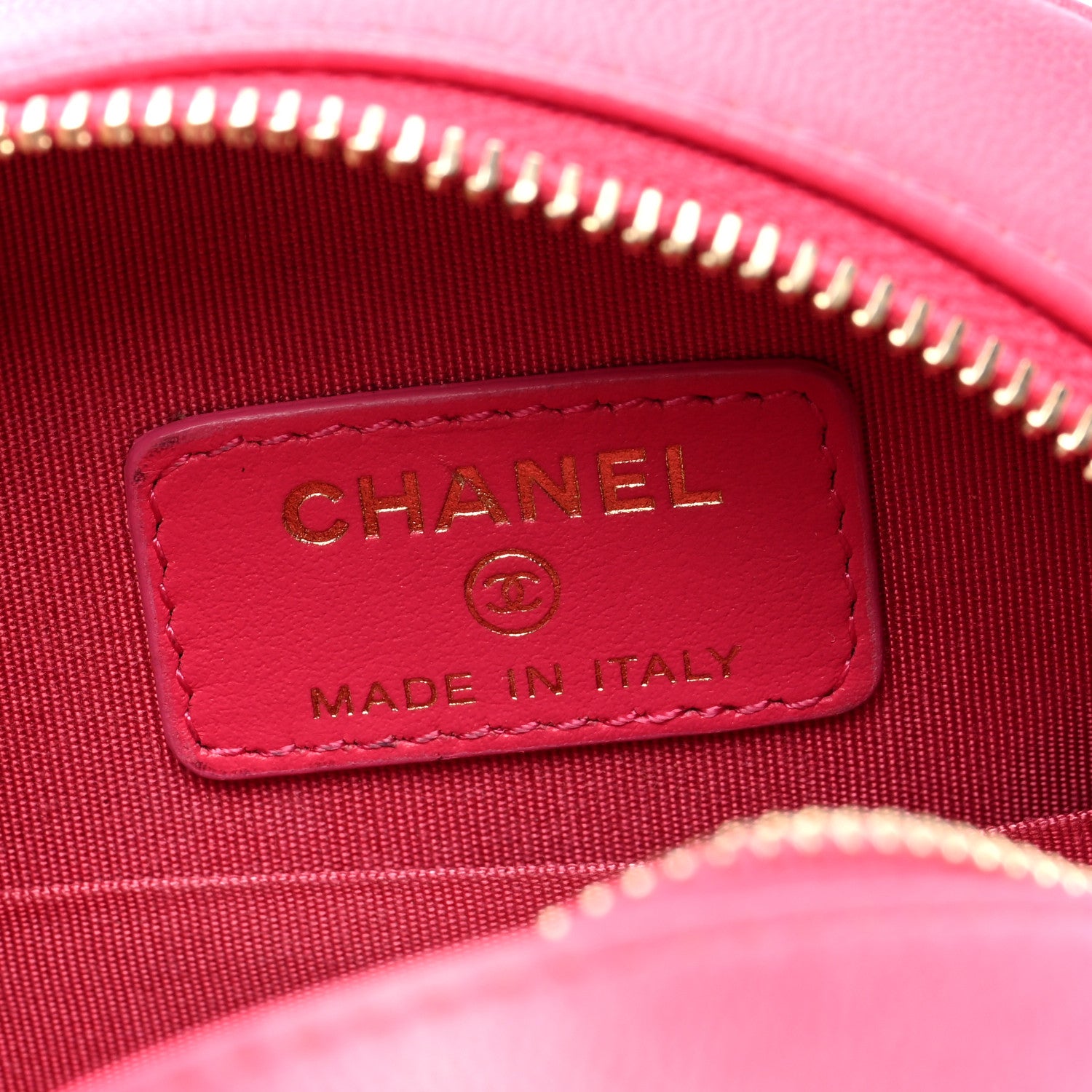 Chanel Goatskin Quilted Chanel 19 Round Clutch With Chain Dark Pink 6 of 10