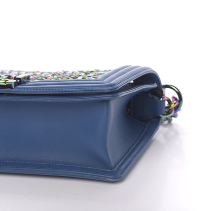 Chanel PVC Thread Woven Medium Boy Flap Dark Blue 9 of 11
