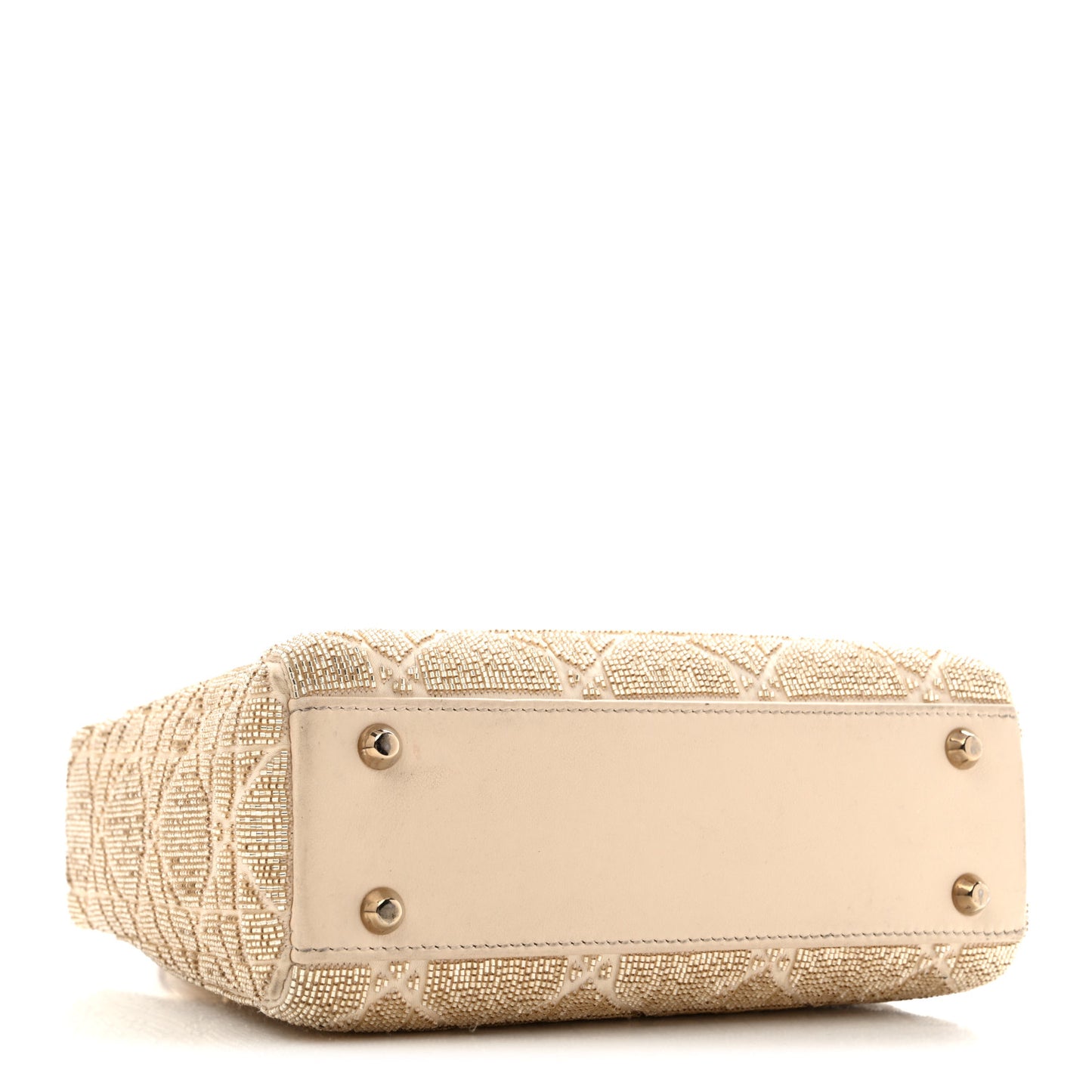 Lambskin Cannage Beaded Embroidered Mini Lady Dior Caramel Beige