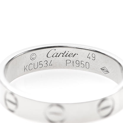 Cartier Platinum 3.5mm LOVE Wedding Band Ring 49 4.75 4 of 5