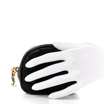 Saint Laurent Lambskin Quilted Lolita Cosmetic Pouch Black 2 of 9