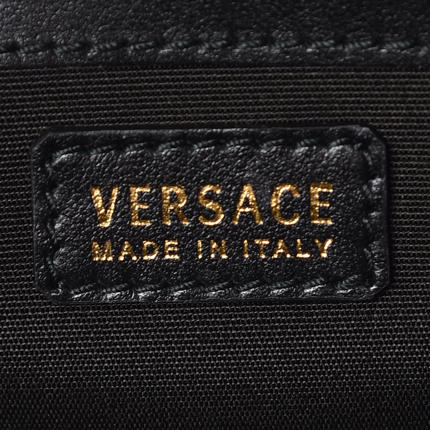 Versace Calfskin 90's Vintage Logo Chain Evening Bag Black 6 of 6