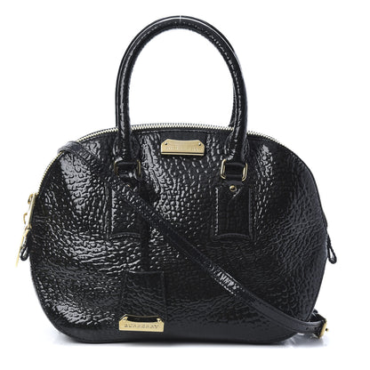 Burberry Patent Heritage Grain Small Orchard Bowling Bag Black 1 of 11