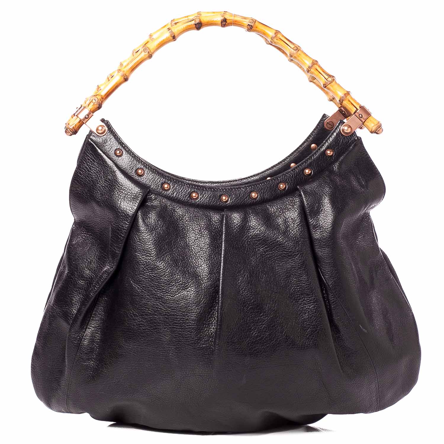 Gucci Leather Bamboo Handle Bag Black 1 of 8